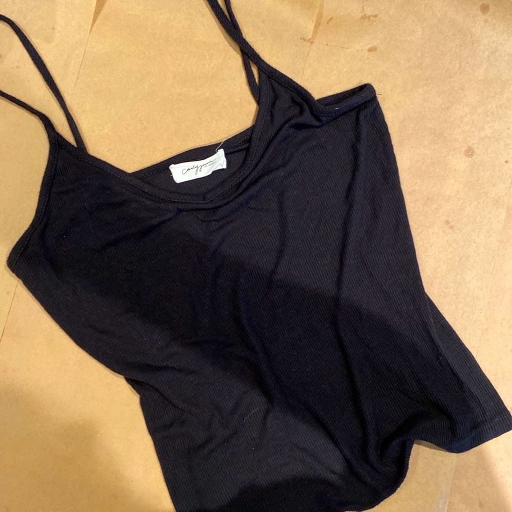 Carly Jean size large black spaghetti stay top